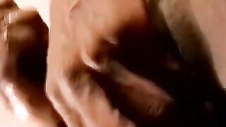 Skinny perv cums hard while masturbating to TV porn