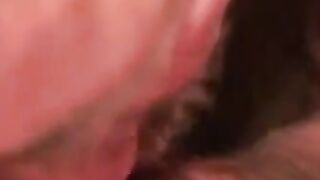 Mustache stud sucks dick while jerking off