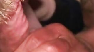 Mustache stud sucks dick while jerking off