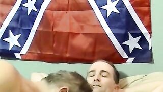American amateur rides dildo after sloppy blowjob
