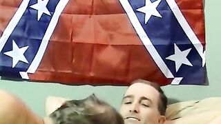American amateur rides dildo after sloppy blowjob