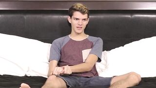 BoyObsession.com - Dude answers questions before intense masturbation