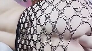 Big-Titted Blonde Rides Her Fuck Machine