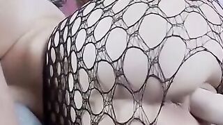 Big-Titted Blonde Rides Her Fuck Machine