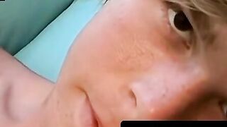 Blond twink Colby Bonds strokes till his cum erupts hard