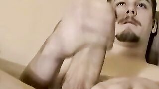 JoeSchmoeXXX.com - Handsome youngster Blazes tugs his big fat cock and cums with prid
