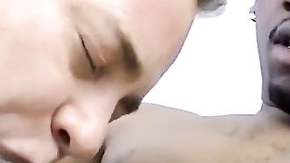Hairy gay dude smokes and jerks his veiny dick solo