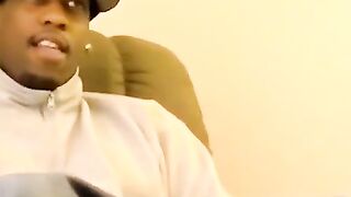 Hairy gay dude smokes and jerks his veiny dick solo