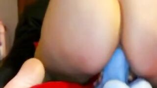 Plump Housegirl Plays with Her Dragon Dildo on Webcam