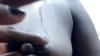 Black Amateur with Big Nipples on Webcam