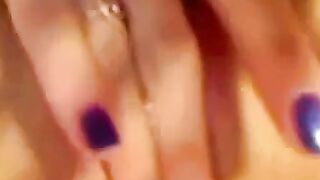 Big-Titted Brunette Plays with Dildo on Webcam