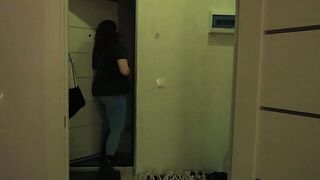 Naughty dominatrix feminizes her boy inside tights with a fake-cock