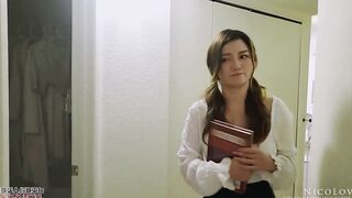 Having Fun with Homemade Tutor Again and Cumming on Tights Part one - NicoLove