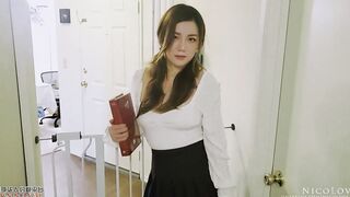 Having Fun with Homemade Tutor Again and Cumming on Tights Part one - NicoLove