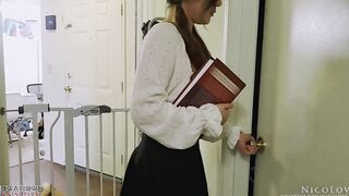 Having Fun with Homemade Tutor Again and Cumming on Tights Part one - NicoLove