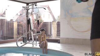 BLACK4K. Thin dark haired not shy to be penetrated with coachs bbc