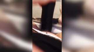 Uk Sussex Thot Lucy uses a hugest toy on her unshaven vagina