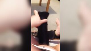 Uk Sussex Thot Lucy uses a hugest toy on her unshaven vagina