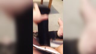 Uk Sussex Thot Lucy uses a hugest toy on her unshaven vagina