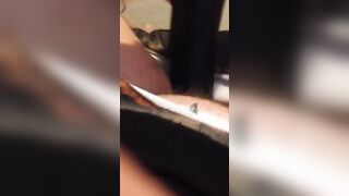 Uk Sussex Thot Lucy uses a hugest toy on her unshaven vagina