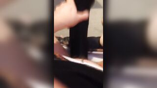 Uk Sussex Thot Lucy uses a hugest toy on her unshaven vagina