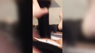 Uk Sussex Thot Lucy uses a hugest toy on her unshaven vagina
