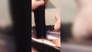 Uk Sussex Thot Lucy uses a hugest toy on her unshaven vagina