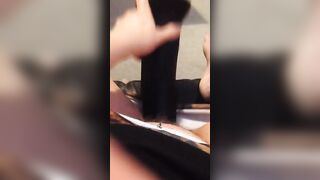Uk Sussex Thot Lucy uses a hugest toy on her unshaven vagina