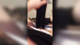 Uk Sussex Thot Lucy uses a hugest toy on her unshaven vagina