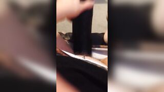 Uk Sussex Thot Lucy uses a hugest toy on her unshaven vagina