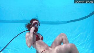 Hungarian pornstar Lana Tanga orgasming underwater