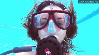 Hungarian pornstar Lana Tanga orgasming underwater
