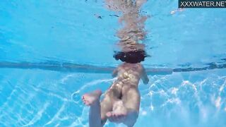 Hungarian pornstar Lana Tanga orgasming underwater
