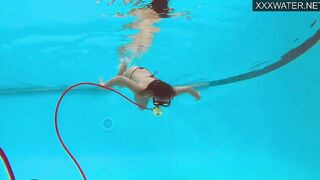 Hungarian pornstar Lana Tanga orgasming underwater