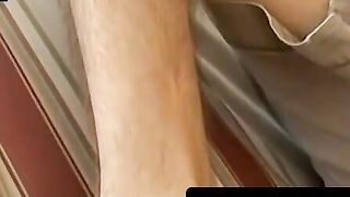 Teen Ryan Connors sucks toes then cums on his own feet