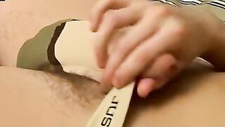 Jockstrap solo jerk ending in thick cum blast
