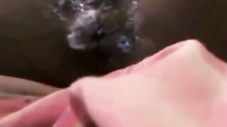 Ebony Creamy Pussy Plays with Sex Toy