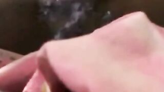 Ebony Creamy Pussy Plays with Sex Toy