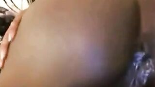 Ebony Creamy Pussy Plays with Sex Toy