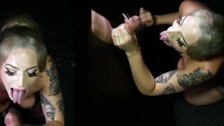 Now eat and swallow that cum off your tits!