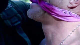 MuscleJockBound.com - Dire Callahan traps subs' balls for scrotum torment