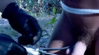MuscleJockBound.com - Dire Callahan traps subs' balls for scrotum torment