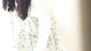 Japanese amateur vixen floods her panties with golden stream