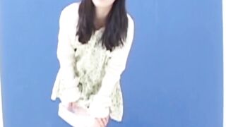 Japanese amateur vixen floods her panties with golden stream