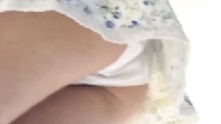 Japanese amateur vixen floods her panties with golden stream