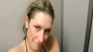 German Blonde Blowjob in a Schwimmbad!