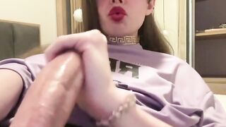 Goth Transgirl Sucks Her Cock and Moans in Close-Up Cam Session