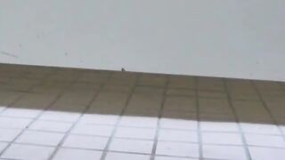 Japanese students tease their slits in school restroom stalls