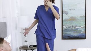 FamilyHandle.com - Gorgeous nurse Natalie Porkman sucks her patient's big fat cock