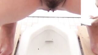 Ladies shower then piss where spy cam is secretly placed